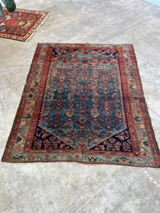 Bamshad, antique Persian Malayer rug, 4' 9" X 5' 11"