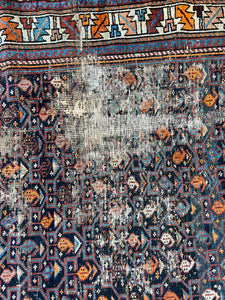 Anousheh, old Kurdish tribal rug, 3’7 x 4’11