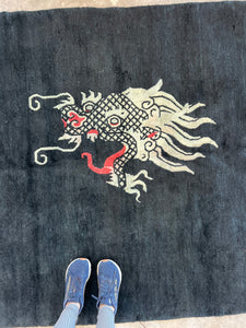 Jigme, Tibeton dragon rug, 5' x 5' 10"