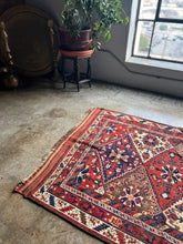 Load image into Gallery viewer, Vadood, antique Afshar tribal rug, 4x5’