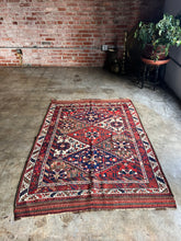 Load image into Gallery viewer, Vadood, antique Afshar tribal rug, 4x5’