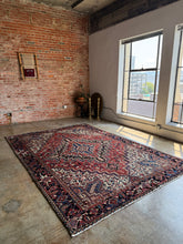 Load image into Gallery viewer, Lina, vintage Persian Heriz, 7'7 x 10'11