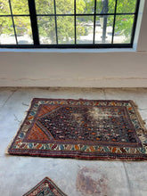 Load and play video in Gallery viewer, Anousheh, old Kurdish tribal rug, 3’7 x 4’11
