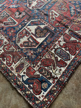 Load image into Gallery viewer, Jabari, Antique Persian Shiraz tribal rug, 7’5 x 9’8
