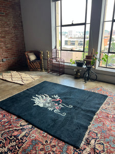 Jigme, Tibeton dragon rug, 5' x 5' 10"