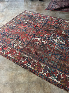 Jabari, Antique Persian Shiraz tribal rug, 7’5 x 9’8