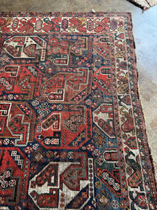 Jabari, Antique Persian Shiraz tribal rug, 7’5 x 9’8