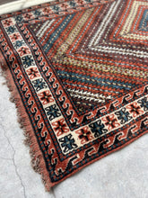 Load image into Gallery viewer, Neda, vintage 1940s, Caucasian tribal rug, 3’6 x 6’7
