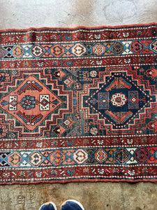 Mendel, vintage Persian Heriz runner 3’2 x 11’5