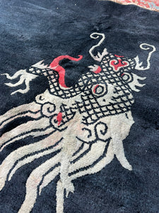 Jigme, Tibeton dragon rug, 5' x 5' 10"