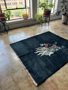 Jigme, Tibeton dragon rug, 5' x 5' 10"