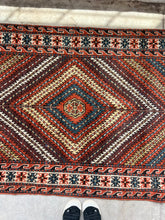 Load image into Gallery viewer, Neda, vintage 1940s, Caucasian tribal rug, 3’6 x 6’7
