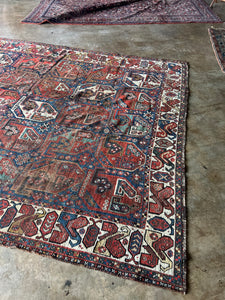 Jabari, Antique Persian Shiraz tribal rug, 7’5 x 9’8