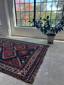 Rad, antique Shiraz tribal rug, 6’11 x 11’7