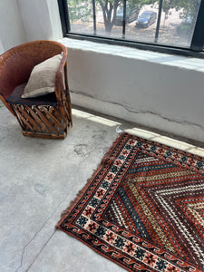 Neda, vintage 1940s, Caucasian tribal rug, 3’6 x 6’7