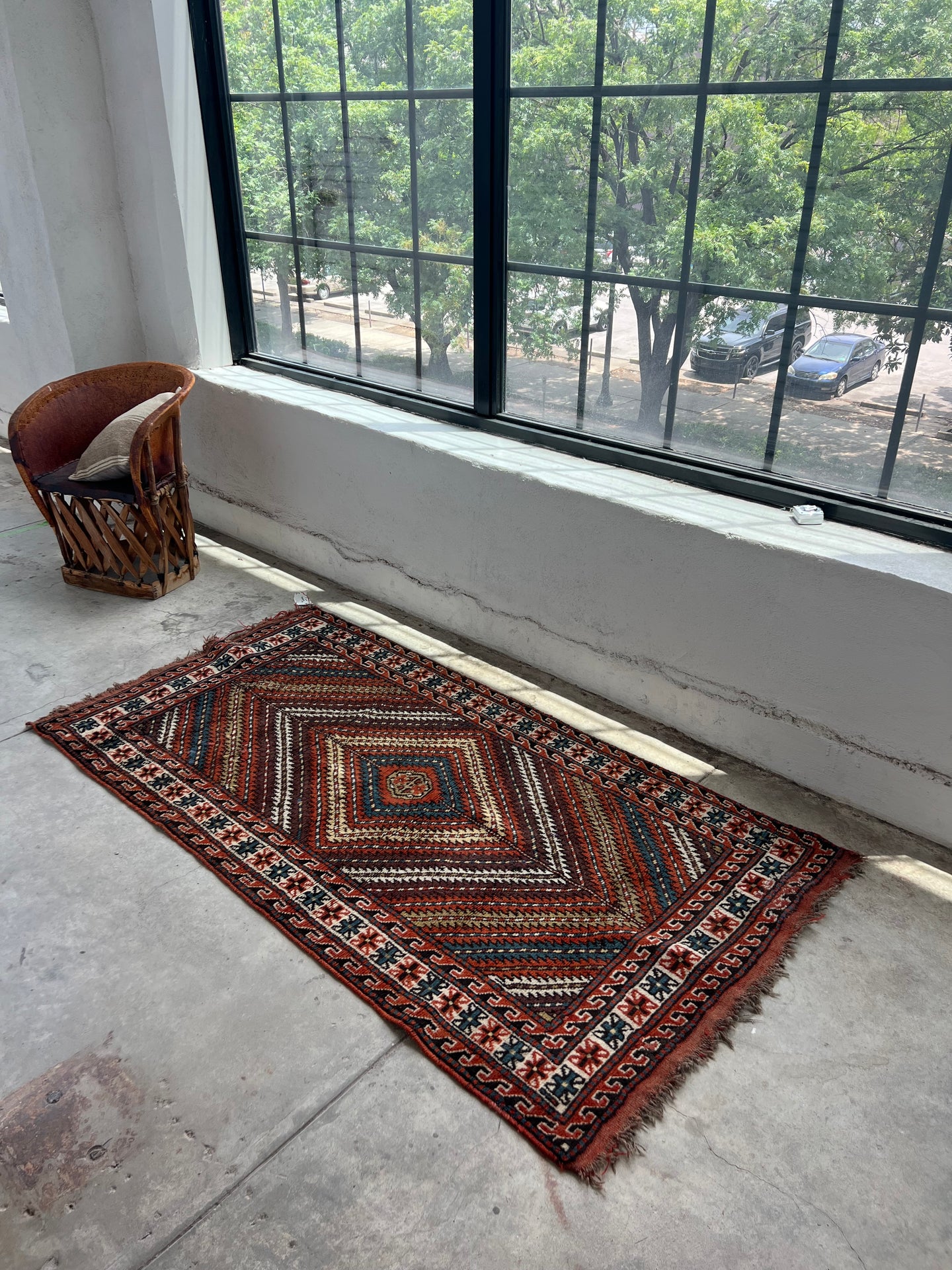 Neda, vintage 1940s, Caucasian tribal rug, 3’6 x 6’7