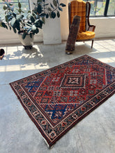 Load image into Gallery viewer, Behnaz, antique Persian Joshegan scatter rug, 4’2 x 6’7
