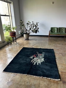 Jigme, Tibeton dragon rug, 5' x 5' 10"