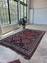 Load image into Gallery viewer, Rad, antique Shiraz tribal rug, 6’11 x 11’7
