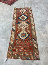Load image into Gallery viewer, Farangis, NW Persian runner with two portraits, 2’4 x 7’2
