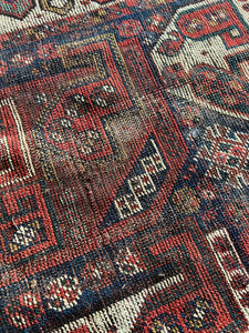 Jabari, Antique Persian Shiraz tribal rug, 7’5 x 9’8