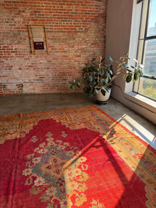 Amira, Antique Turkish Oushak, circa late 1800s, 9'8 x 14'5