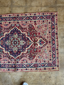 Nazreen, antique Persian Lavar scatter rug, 2'10x4'3