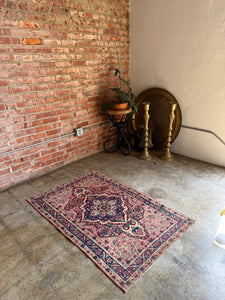 Nazreen, antique Persian Lavar scatter rug, 2'10x4'3