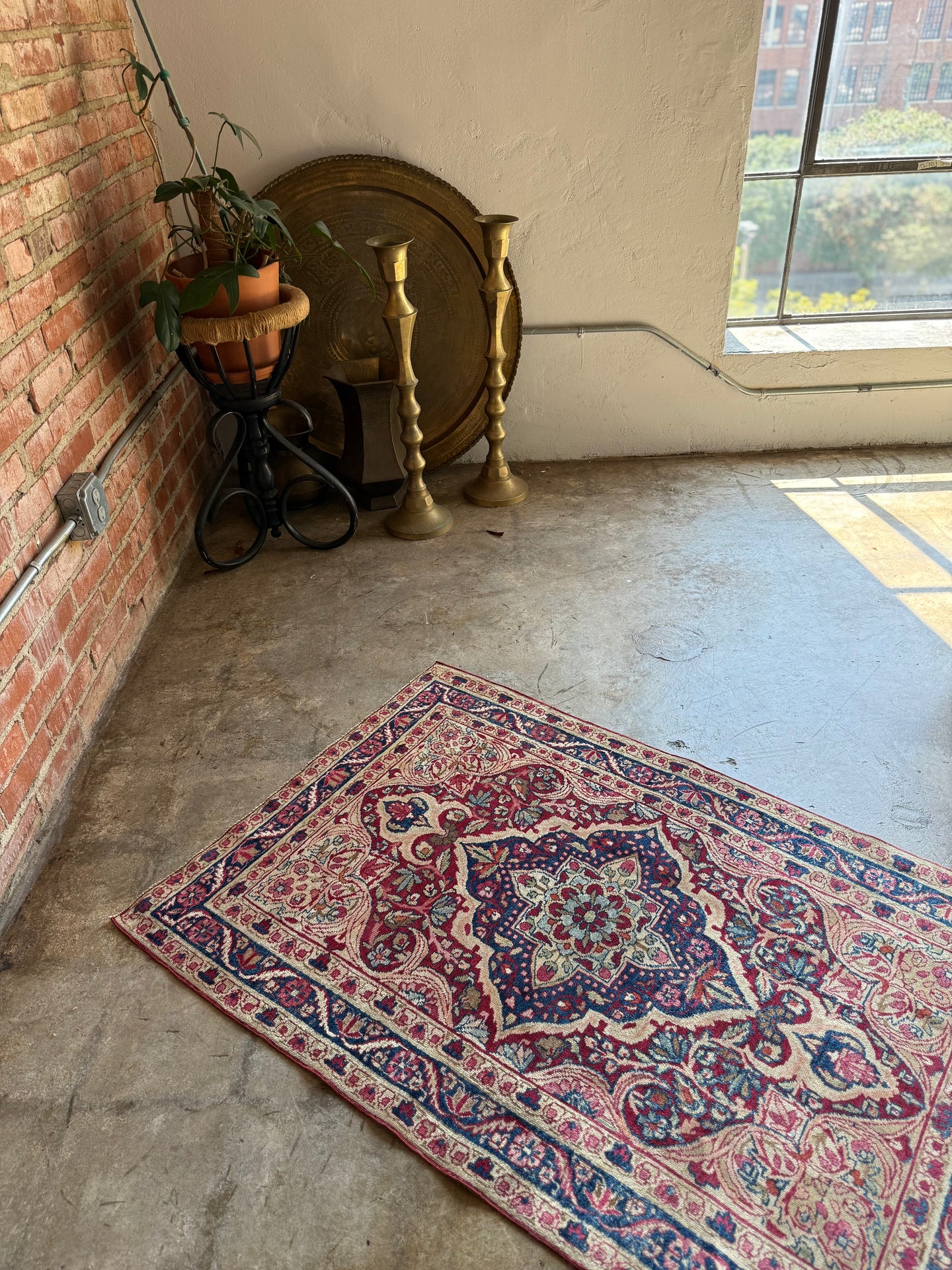 Nazreen, antique Persian Lavar scatter rug, 2'10x4'3