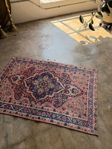 Nazreen, antique Persian Lavar scatter rug, 2'10x4'3