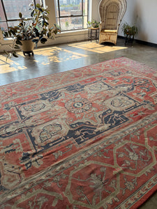 Raha, Antique Persian Serapi/Heriz Rug, 8'6 x 14'3
