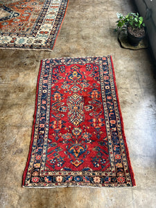 Lyusi, antique Persian Lilian rug, 2’10 x 4’7