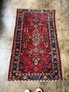 Lyusi, antique Persian Lilian rug, 2’10 x 4’7