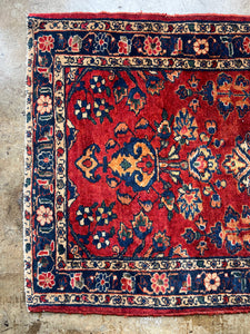 Lyusi, antique Persian Lilian rug, 2’10 x 4’7