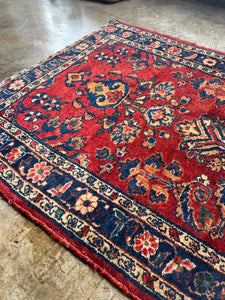 Lyusi, antique Persian Lilian rug, 2’10 x 4’7