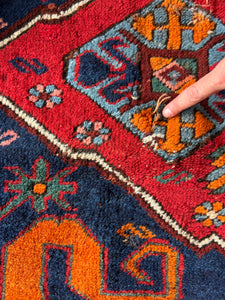 Nima, antique Persian Karabagh runner, 3’6 x 9’1