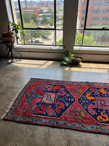 Nima, antique Persian Karabagh runner, 3’6 x 9’1