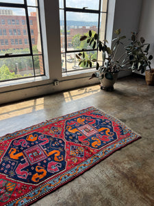 Nima, antique Persian Karabagh runner, 3’6 x 9’1