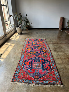 Nima, antique Persian Karabagh runner, 3’6 x 9’1