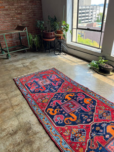 Nima, antique Persian Karabagh runner, 3’6 x 9’1