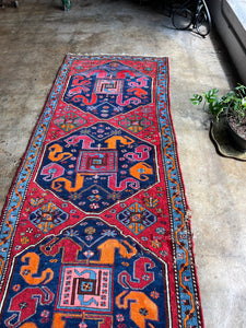 Nima, antique Persian Karabagh runner, 3’6 x 9’1