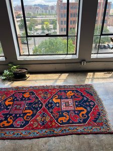 Nima, antique Persian Karabagh runner, 3’6 x 9’1