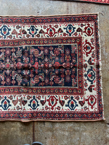 Hestia, antique Persian Malayer scatter rug, 3’1 x 4’1