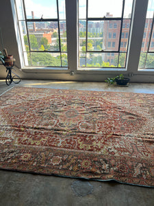 Banu, vintage Persian Heriz, 8’6 x 11’6