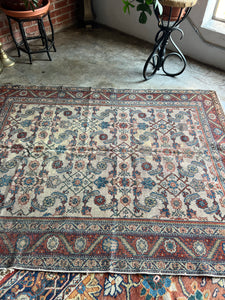 Darya, vintage Persian Malayer scatter rug, 5x 6’6