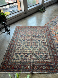 Darya, vintage Persian Malayer scatter rug, 5x 6’6