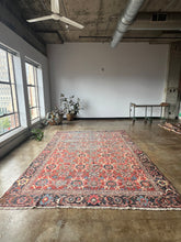 Load image into Gallery viewer, Cyrus, vintage Varamin Persian rug with Mina Khani design 7’11 x 11’3
