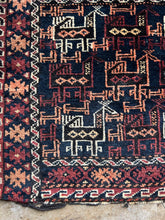 Load image into Gallery viewer, Cario, vintage Baluch tribal rug with animals, 1&#39;7 x 1&#39;9.5
