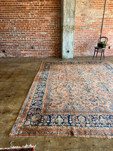 Leyla, Antique Persian Kashan rug, 8'7 x 11'7