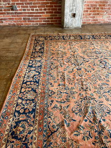 Leyla, Antique Persian Kashan rug, 8'7 x 11'7